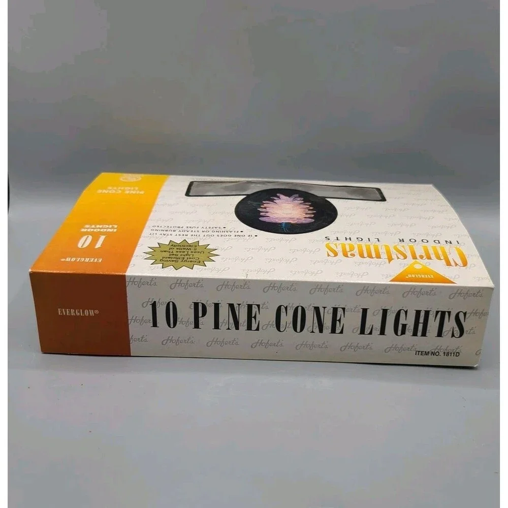Vintage Christmas Pinecone Light Set 10 Bulbs Frosted Snowlike Tested Working
